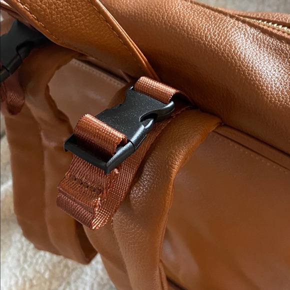 Chic Brown Faux Leather Diaper Bag - Picture 4 of 10